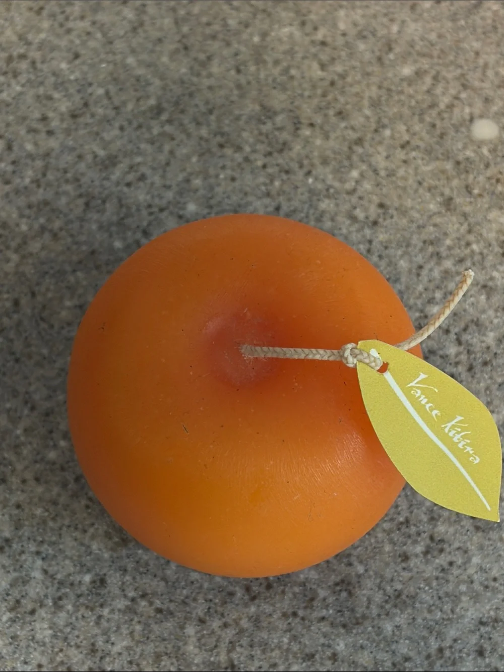 APL Orange Decorative Apple Accent with Yellow Tag